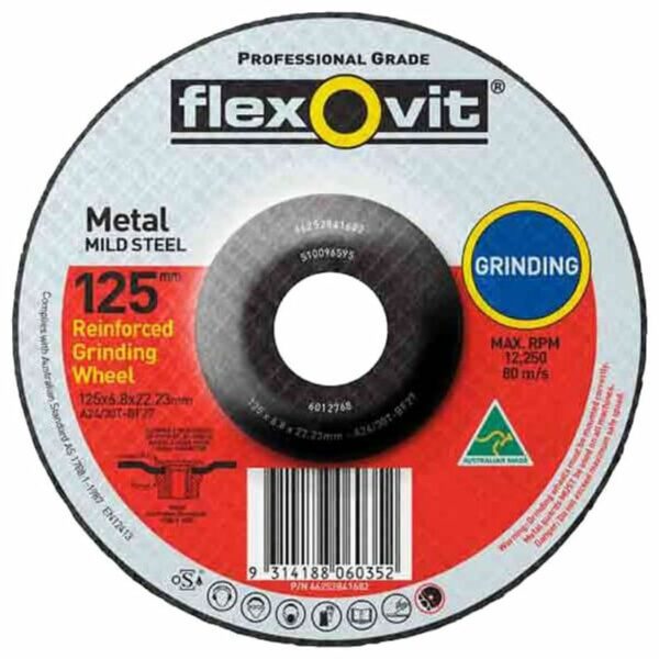 Flexovit Grinding Wheel 125mm x 6.8mm  - 66252841682