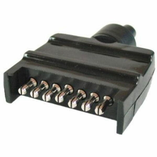 7 Pin Flat Plastic Trailer Plug - Trailer End - 82141BL