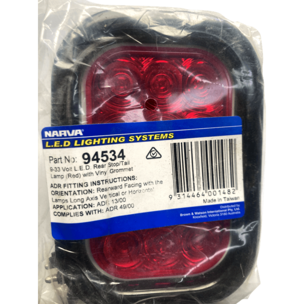 Tail Light - Rectangle Insert - Red - Stop / Tail - 94534