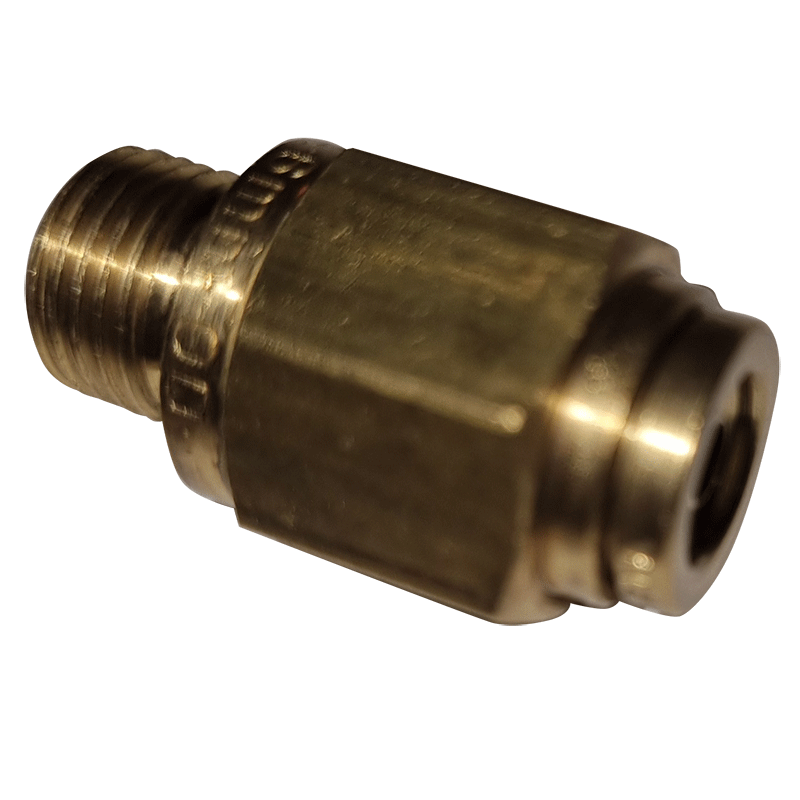 6mm Hose x M10 Metric Male Straight Male Connector Brass Push Fit Brake NFP1056M10M All
