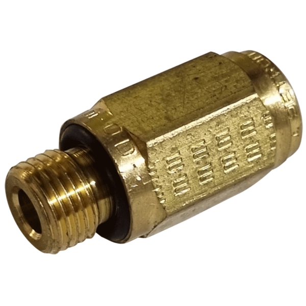 8mm Hose x M10 Metric Male - Straight Male Connector - Brass Push Fit Brake - NFP1058M10M