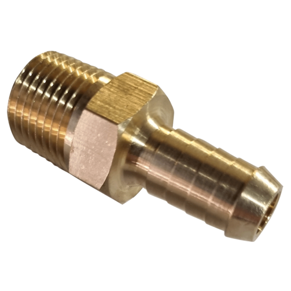 1/2 Hose x 1/4 NPTF Male Hose Tail Brass Standard Fitting HB12584