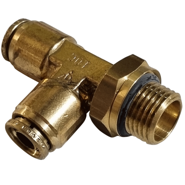 10mm Hose x M16 Metric Male - Straight Male Connector - Brass Push Fit Brake - NFP10510M16M