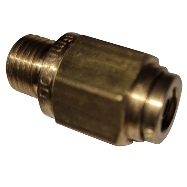 6mm Hose x M10 Metric Male - Straight Male Connector - Brass Push Fit Brake - NFP1056M10M