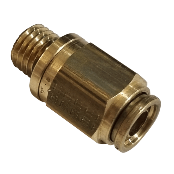 10mm Hose x M12 Metric Male - Straight Male Connector - Brass Push Fit Brake - NFP10510M12M