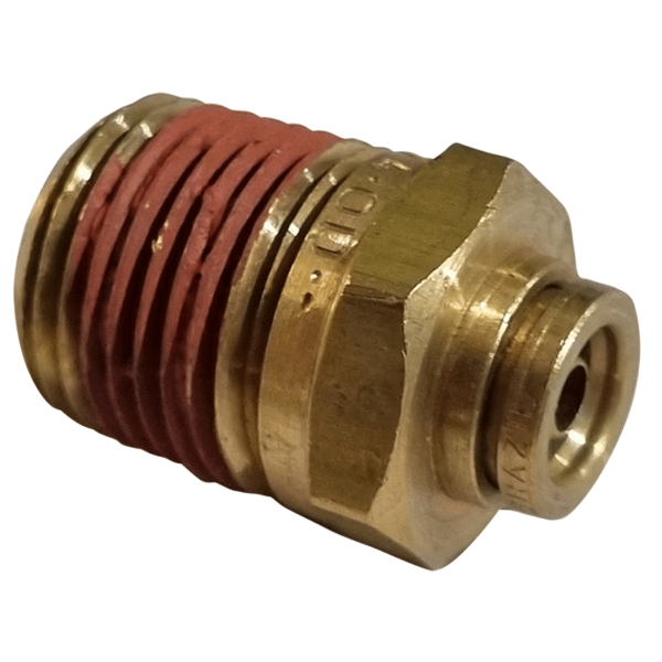 1/4 Hose x 3/8 NPTF Male - Straight Male Connector - Brass Push Fit Brake - NFP10546
