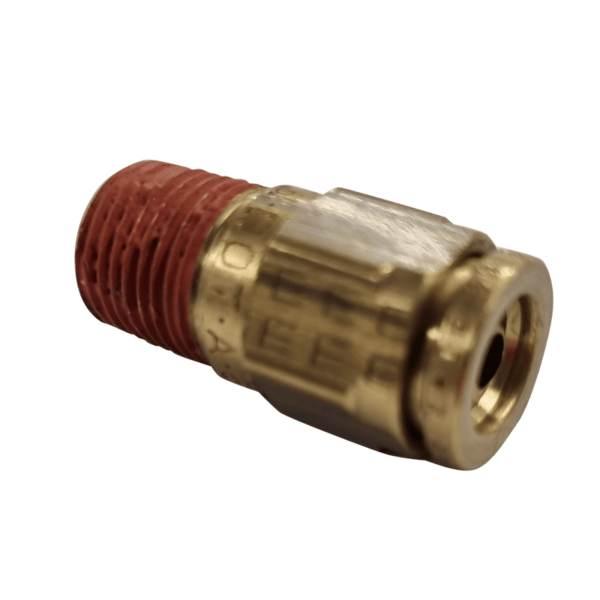 6mm Hose x 1/8 NPTF Male - Thread Connector - Brass Push Fit Brake - NFP1056M2