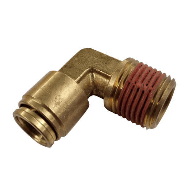 1/2 Hose x 1/2 NPTF Male - Elbow 90 Degree - Brass Push Fit Brake - NFP10888