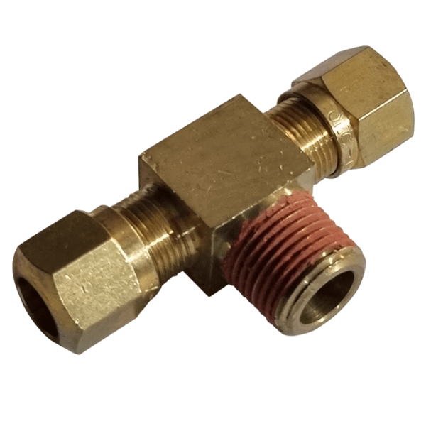 3/8 Hose x 3/8 NPTF Male - Tee - Compression Fitting - NFP147266